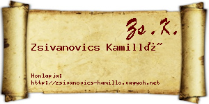 Zsivanovics Kamilló névjegykártya